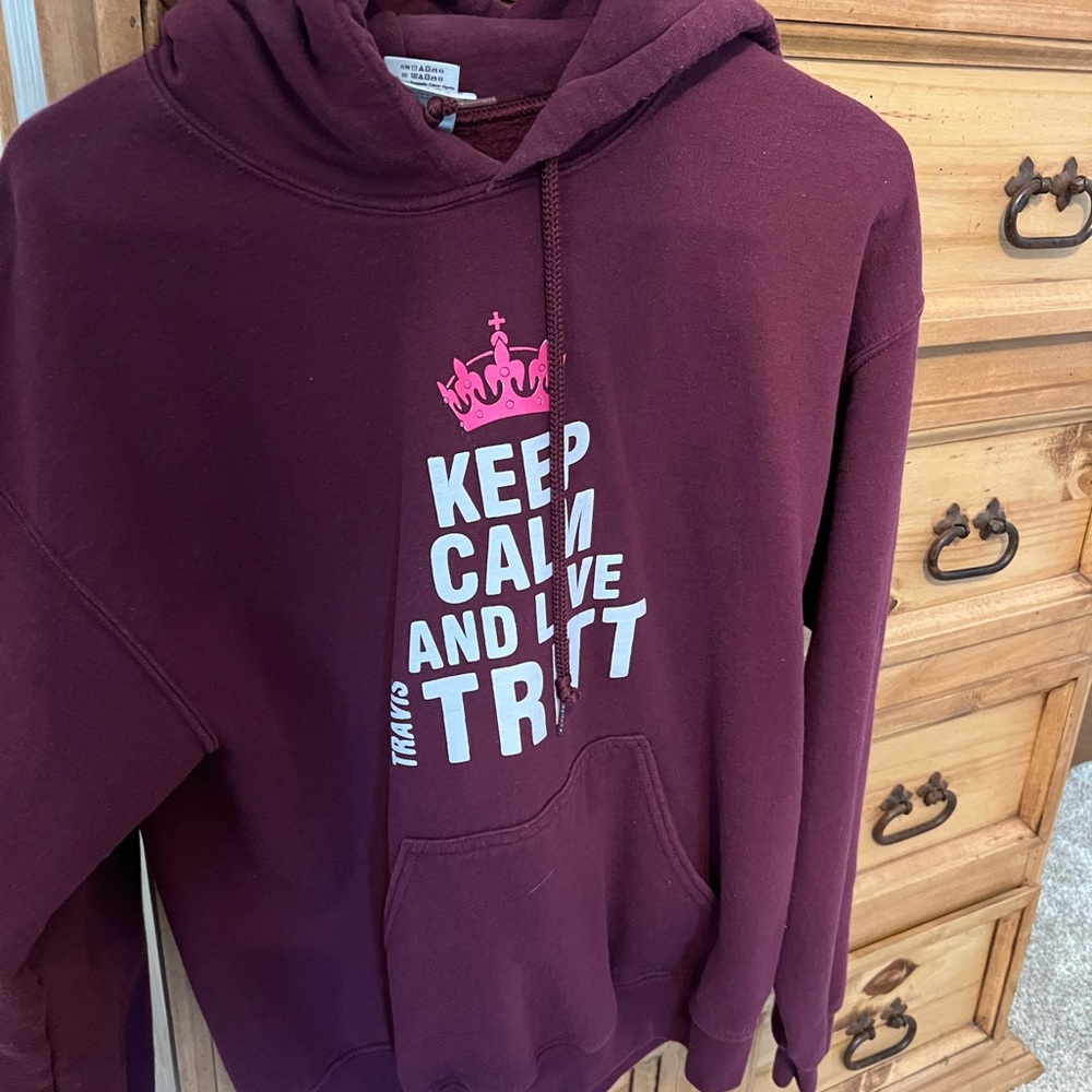 Maroon Hoodie with Graphic Print